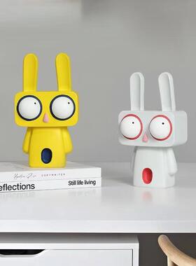 搞怪兔子酒柜创意摆件儿童房客厅玄关现代简约软装饰品新年礼物