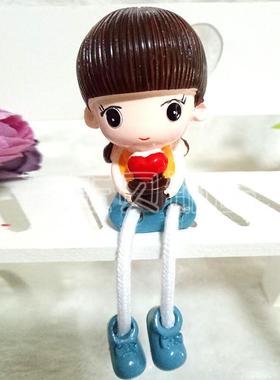 树脂工艺品一家四口吊脚娃娃电视柜酒柜电表箱摆件家居装饰品创意