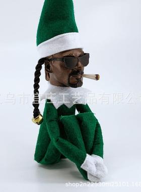 爱尔兰节日公仔娃娃窥探弯腰圣诞精灵树脂工艺品摆件卡通手工