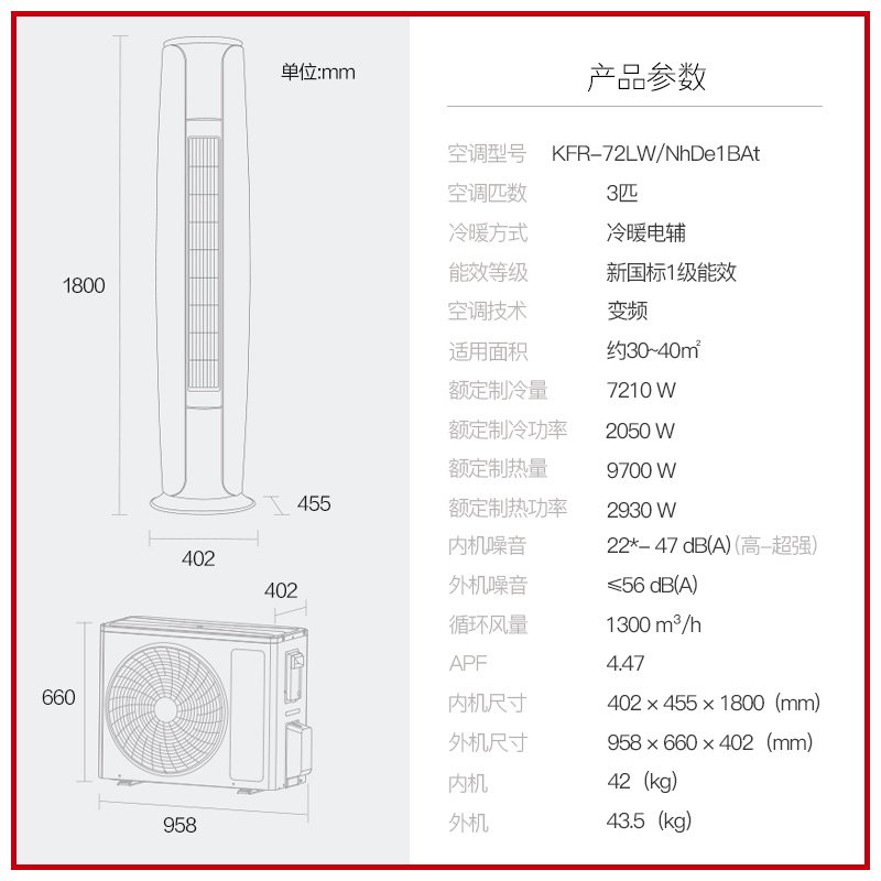 gree /格力kfr-72lw 3匹新柜机 gree格力空调空调