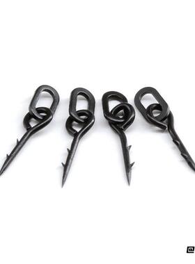 上饵珠珠钓鲤鱼钓消光黑薄片带环垂钓用品椭圆形哑光黑尖针欧式