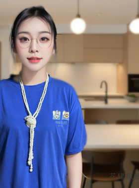 长款高级感链条透明服装锁骨链轻奢流苏挂链仿仿珍珠颈链饰品复古