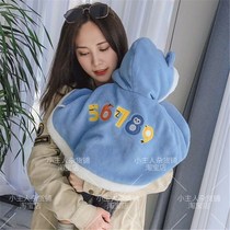 Children Anti-cold Beatles Winter out warm baby Even cap cloak outer lap jacket thickened windproof shawl shoulder