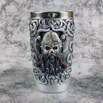 New personality Vikings Skull With Handmade Retro Beer Cups Medieval Viking Pirates Mark Cup Bar Wine Glasses