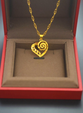 越南沙金镀金项链仿金色女士项坠不掉色佛花钻狐狸吊坠时尚裸链