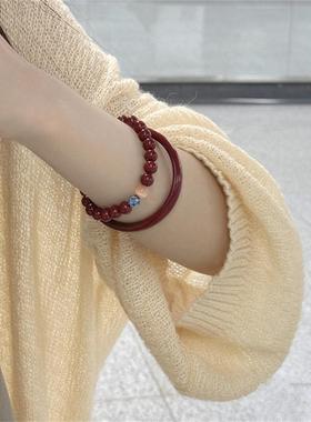 新中式红色手镯手串女国风小众设计高级感本命年串珠手饰