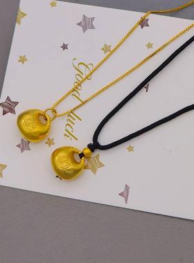 越南沙金古法福袋项链女款挂绳实心钱袋小胖福吊坠久不掉色首饰