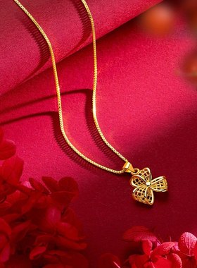 2025年新款沙金项链女士真黄金时尚小众个性高级感南非锡金饰品