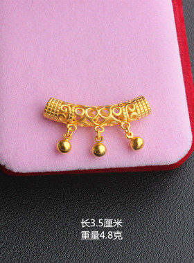 蝴蝶结套链可爱仿黄金铃铛项链路路通吊坠弯管沙金送女友不褪色