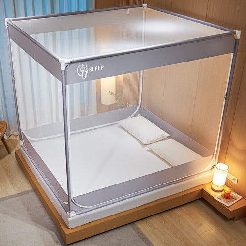 新型防摔蚊帐全底婴儿防止掉床全包型1米5床150x190家用a类母婴级 - 图2