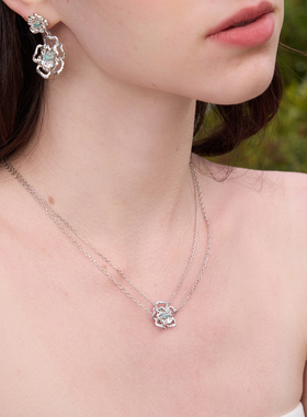 ARSIS繁花双层锆石锁骨链新款