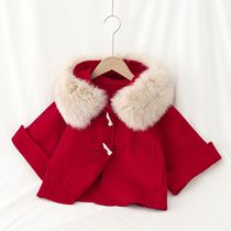 Small Yellow Duck Flagship Store Girl Baby Bifacial Cashmere Big Coat Children Autumn Winter Cloak Hooter Coats Beiyr Clothing