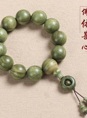 极速正宗b老料绿檀木佛珠手串天然檀香木单圈手链男女士款民族风