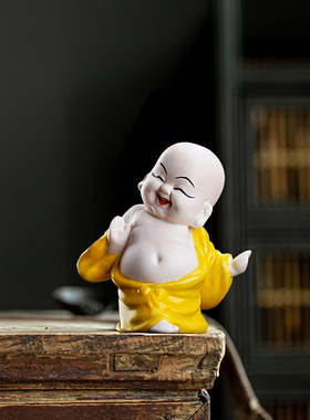 极速精品招财陶瓷弥o勒佛大肚白瓷笑佛客厅创意中式手工家居饰品