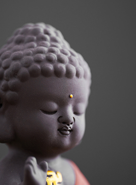 极速茶宠a摆件小如来佛茶盘配件茶道茶玩车载摆件精品可养彩陶陶