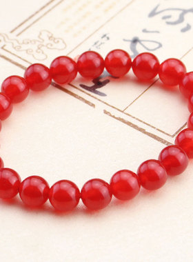 极速厂家直销水晶k手链红玉髓手串女单圈本命年红色饰品礼物粉丝