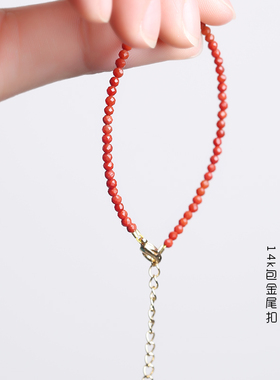 极速天然满肉钻石面南红玛瑙手链2.5mHm女极细手链复古风气质学生