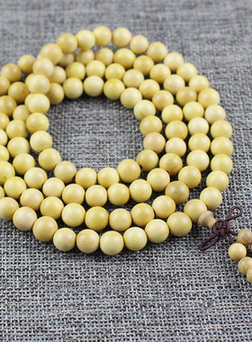 极速天然实木黄杨木手串108颗佛珠念F珠8MM文玩木珠工艺品男女手