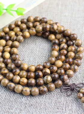 极速厂家直销原木老料印尼花奇楠木手串2.0奇楠沉香木1X08佛珠手
