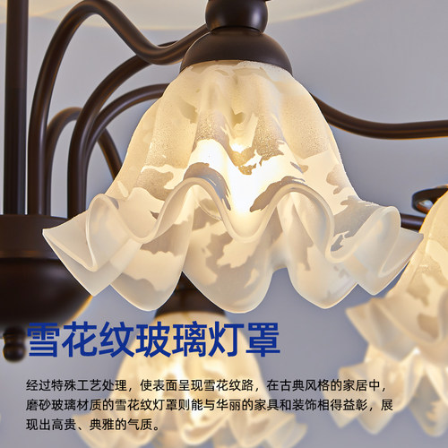帕莎法式中古客厅吊灯2026新款客厅主灯中山复古全屋套餐组合灯具 - 图3