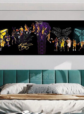 NBA球星卧室床头自粘装饰画詹姆斯科比库里墙贴画沙发背景墙贴画
