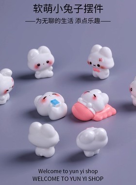 2026创意可爱软萌小兔子微景观公仔 园艺DIY装饰品配件桌面迷你小