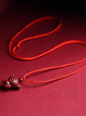 2026朱砂紫金砂十二生肖吊坠生肖虎项链男女款本命年挂饰挂件项链