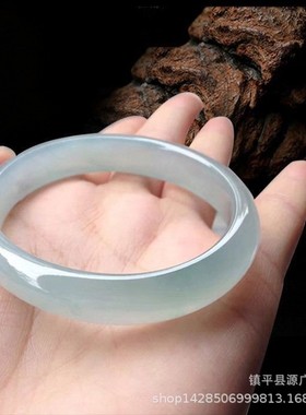 2026新款手镯玉石浅色石英岩手镯仿翡翠色浅豆绿玉镯天青冻油青镯