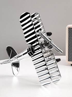 2026创意轻奢电镀银色飞机模型摆件摆设家居装饰品摆设创意金属工