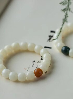 2026白玉菩提根手串星月文玩佛珠男女士菩提子手链金刚手持配饰