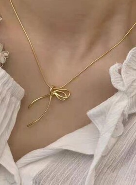 2026ins风蝴蝶结丝带项链女甜美精致温柔时尚颈链轻奢小众设计蛇