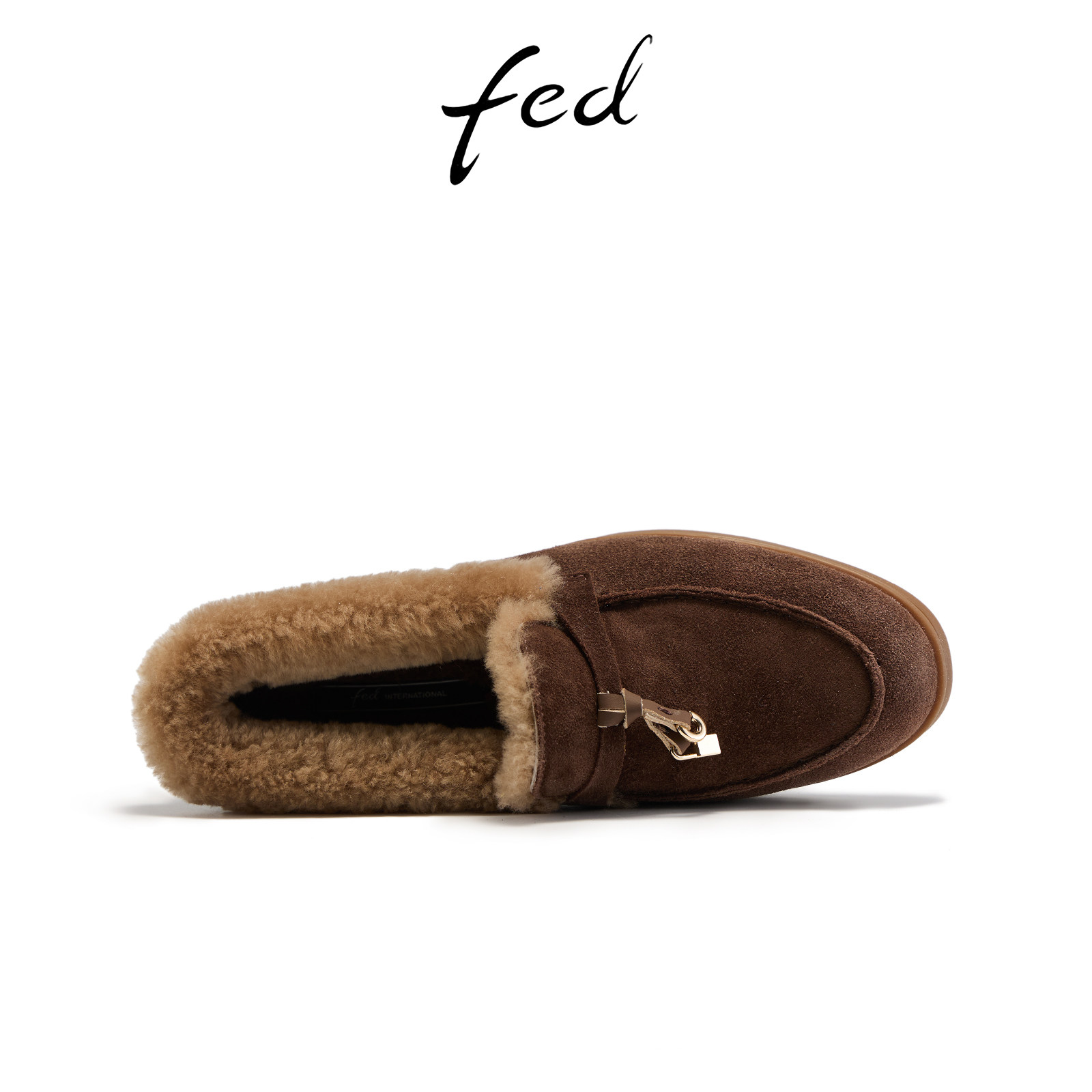 fed加绒乐福鞋冬季新款女鞋复古单鞋防寒舒适通勤鞋女S1217-ZC756,淘宝优惠券,粉丝福利购,淘宝优惠卷