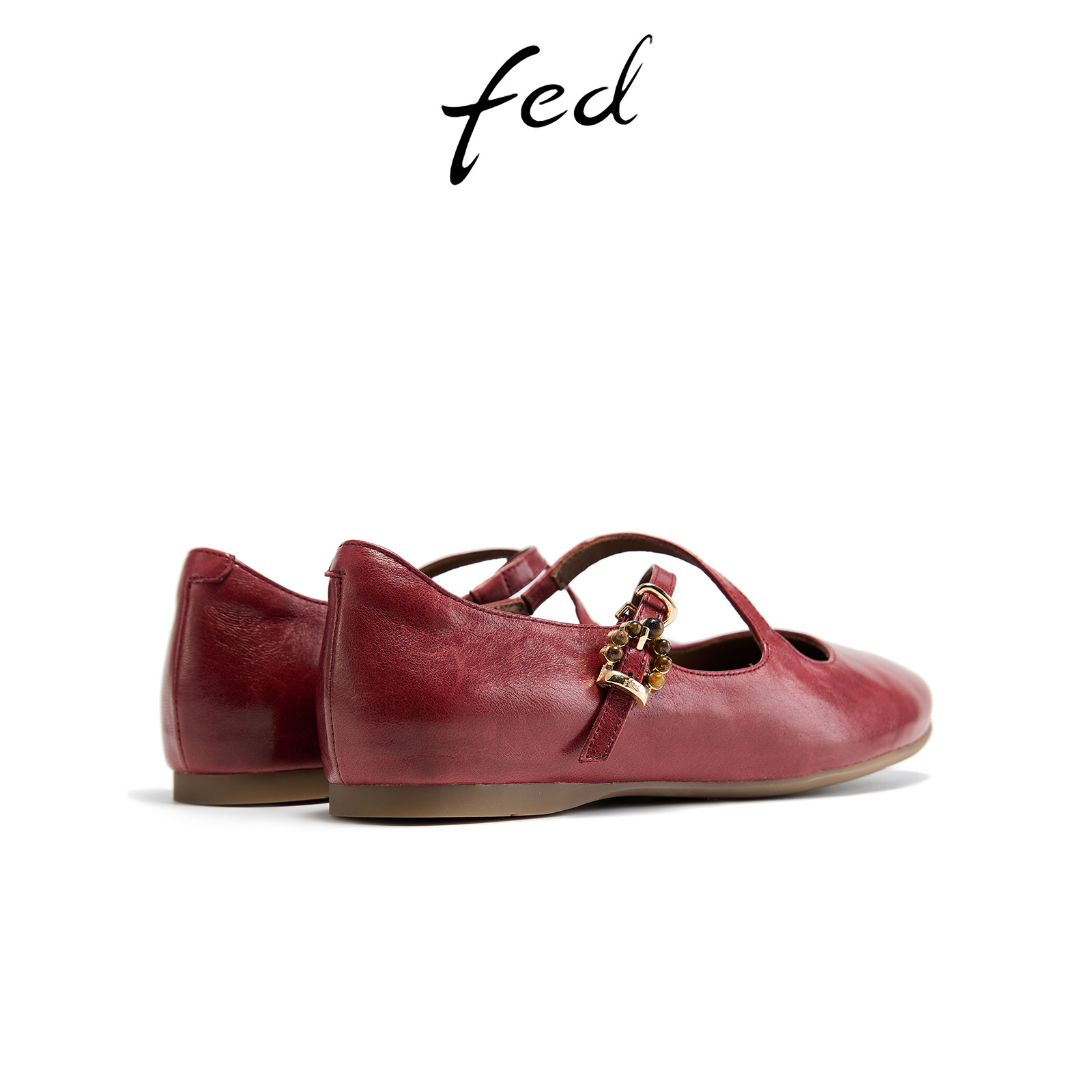 fed红色玛丽珍鞋春季新款女鞋平底单鞋圆头芭蕾鞋女款S1205-YA285,淘宝优惠券,粉丝福利购,淘宝优惠卷