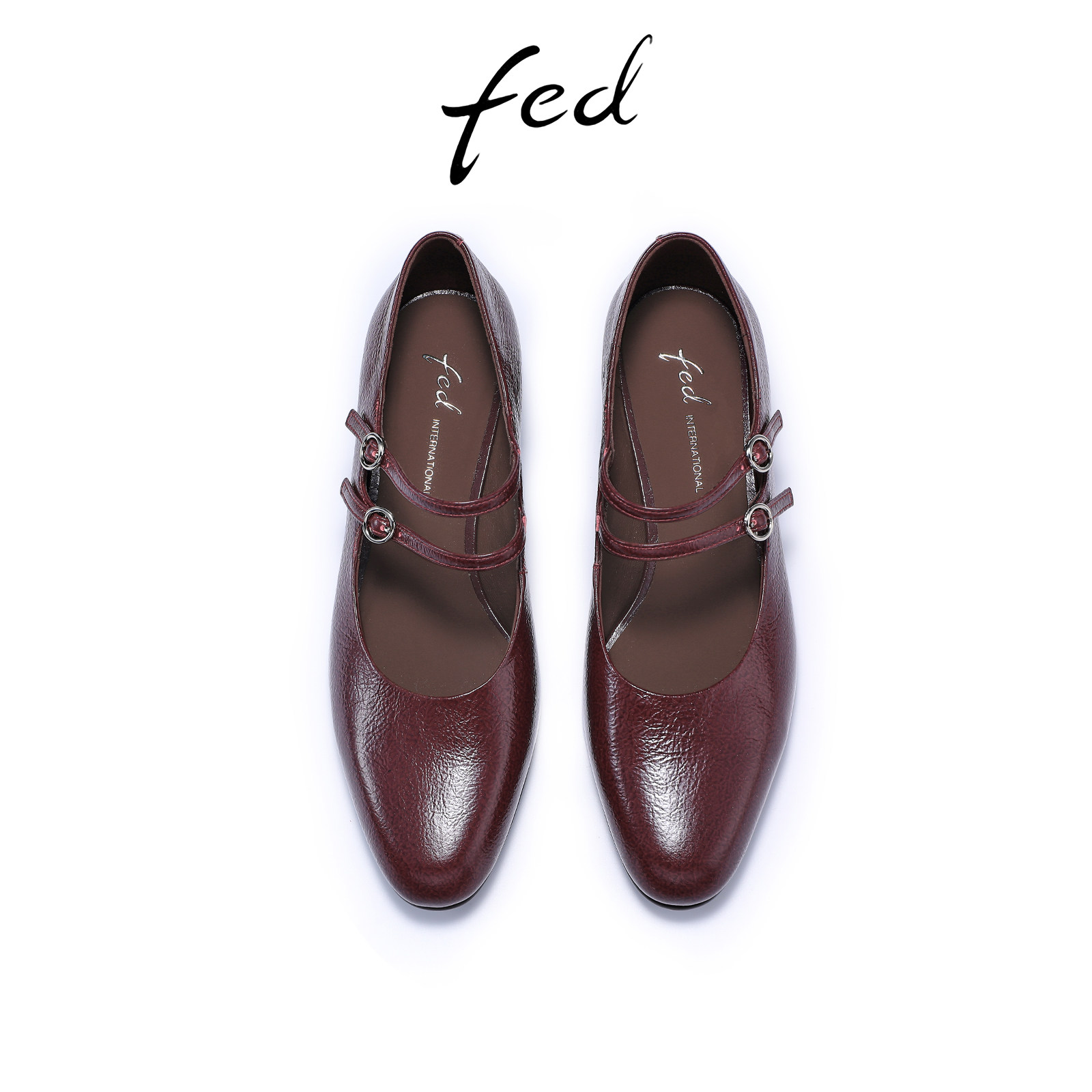 fed酒红色玛丽珍鞋秋季新款女鞋小皮鞋浅口单鞋女款S0828-YAB100,淘宝优惠券,粉丝福利购,淘宝优惠卷