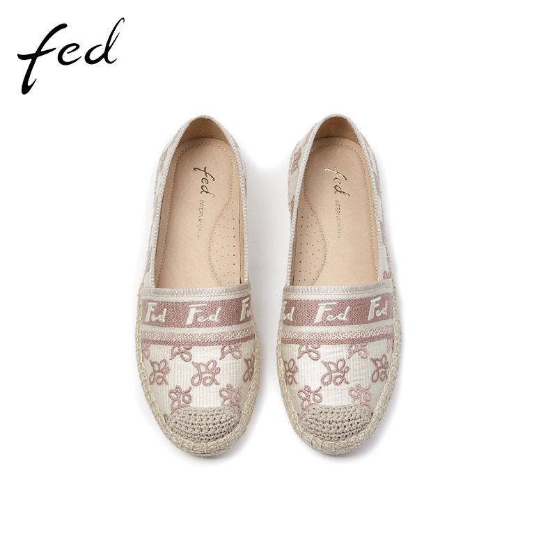 fed平底单鞋夏季新款女鞋软底休闲时尚麻绳渔夫鞋女R0512-YAB706,淘宝优惠券,粉丝福利购,淘宝优惠卷