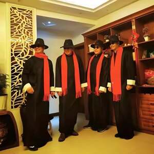 上海滩民国风长衫大褂学生唐装长袍中式男装伴郎服相声演出服套装