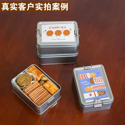 铁盒子长方形螺丝收纳盒不锈钢食品级搭扣小型工具金属马口铁盒子 - 图2