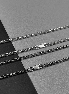 百搭925纯银盒子链情侣银链