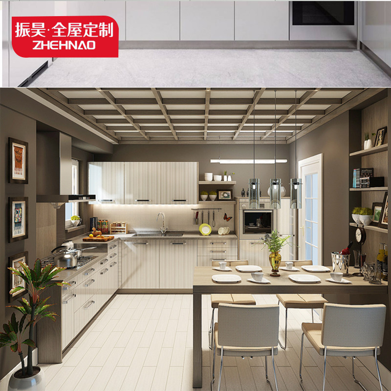 【武汉工厂】整体304不锈钢整体橱柜定制现代简约一体成型灶台面_虎窝淘