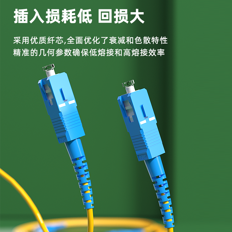 格兰维   单头1米SC尾纤电信级单模单芯光纤跳线大方头熔接专用2.0MM线径单模光纤跳线SC-SC全国包邮 - 图1