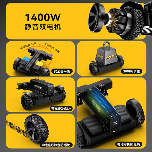 领奥电动手推车快递代步仓库载货小型工具车搬运神器平衡车平板车 - 图3