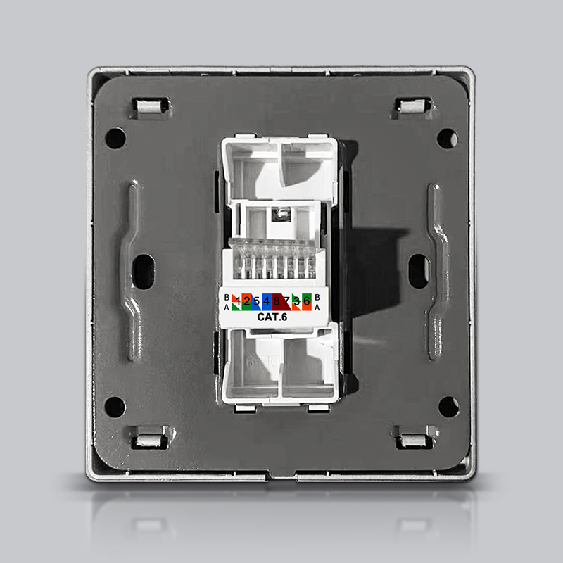 86型暗装千兆网络插座CAT6宽带信息面板六类网线插座6类电脑插座