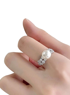 施家仿珠戒指女小众轻奢高级感尾戒2026新款时尚指环夏