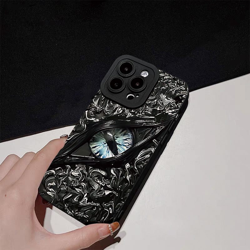克苏鲁之眼黑苹果12手机壳爆款iPhone14PRO创意13MINI简约13超好看12MINI