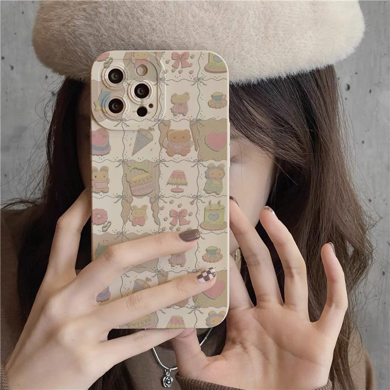 波浪格小熊N苹果11手机壳时尚iPhone15PRO个性15PLUS简约13独特XR