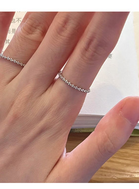 银色果实累累细款素雅戒指女