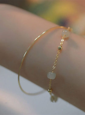 双层叠戴转运珠手链玉石手镯