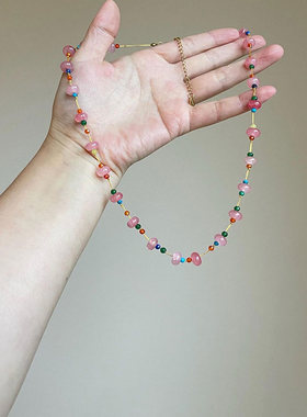 多巴胺复古串珠项链秋冬毛衣链