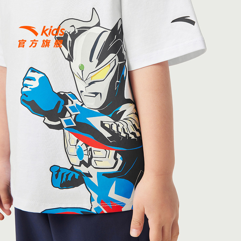 奥特曼安踏儿童男小童针织短袖衫2026夏新款透气舒适儿童纯棉短袖,淘宝优惠券,粉丝福利购,淘宝优惠卷