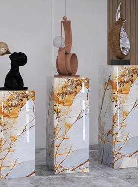 高档奢华摆件底座岩板花架直发